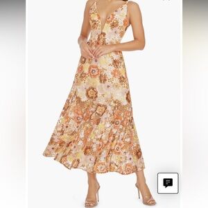 Dress the Population Sierra Floral Sequin Midi Cocktail Dress